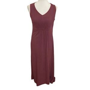 Soft Surroundings Mauve Katriene Sleeveless Crinkle Maxi Dress Small